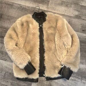 LEATHER AND FUR COAT